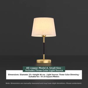 ZHENMEIJU | Nordic Luxe Designer Bedside Lamp Full Copper