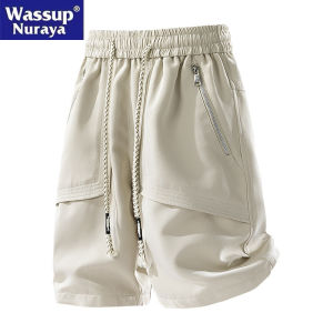 Quần Short Công Sở Nam Dáng Rộng Phong Cách Mỹ WASSUP Nuraya Quần Dài Năm Điểm Thường Ngày Mùa Hè Quần Ống Rộng