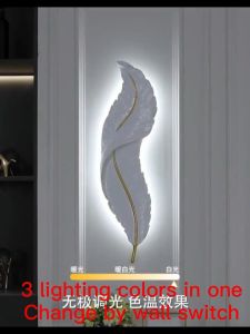 Modern Chandelier Ceiling TV Wall Light Tricolor Bedside Wall Lamp Stair Aisle Creativity Feather Hallway Night Lamps