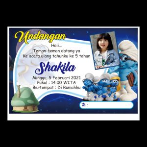 100 pcs dan 50 pcs undangan ultah anak