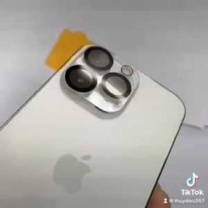 Cường lực camera iphone dán trong suốt HD 3D đế Vàng chống phản chiếu cam khi chụp ảnh ban đêm tặng lau
