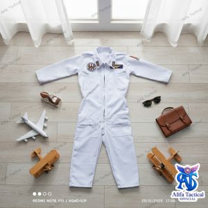 Werpak Anak Perempuan Laki Warna Putih Baju Profesi Pilot Wearpack