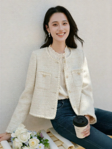 XIANGYING | Wool Blend Elegant Short Coat for Women