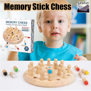 Wooden Memory Match Stick Chess Color Game Board Puzzles Montessori Educational Toy Cognitive Ability Learning Toys