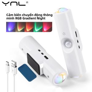 Đèn LED Cảm Biến Chuyển Động Thay Đổi Màu RGB Đèn Ngủ Có Thể Sạc Lại Bằng USB Tủ Quần Áo Đèn Trang Trí Nhà Cửa Phong Cách Hiện Đại Cho Đầu Giường Nhà Bếp