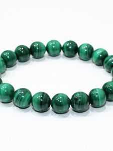 Ruhong Natural Crystal Handbracelet for Women with Green Malachite Gemstone Single Circle Wrist Jewelry Birthday Gift