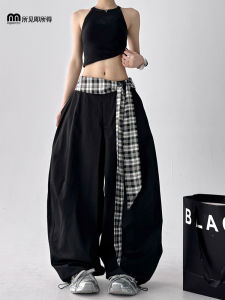 Quần Dài Thường Ngày Thời Trang 2025 Cho Nữ Cạp Cao Kẻ Caro Quần Dài Ống Rộng Chữ a Quần Dài Thường Ngày Mùa Hè