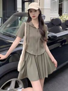 Casual Sportswear Set Women Summer Loose Wide Leg Shorts Two Piece Set for Plump Sister Slimming Meat Covering Fashionable