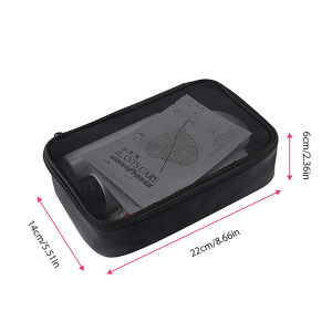 Women Fashion Makeup Bag Women Solid Color Zipper Cosmetic Bag Mesh Transparent Casual Travel Portable Mini Wash Storage Bags