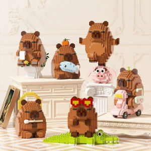 Capybara Block Figure Desktop Decor Model Educational Casual Gifts| Meme Lovers Collectible Building Blocks Lovely Animals