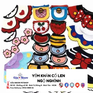 Khăn yếm cổ bằng len cho thú cưng chó mèo ngộ nghĩnh có thể chỉnh kích thước nhiều kiểu