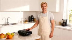 RAF 1400W 16-Hole Donut Maker - Dual-Sided Heating for Fast Even Cooking | Non-Stick & Easy Clean