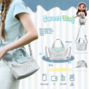 Lee | Túi đeo chéo nữ thêu hoa dung tích lớn siêu nhẹ