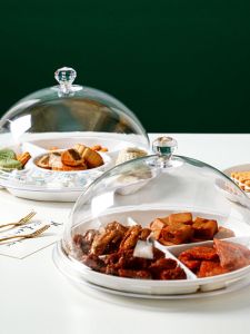 Đĩa Nếm Có Nắp Đậy Nhựa Bánh Nhiều Lưới Màn Hình Đĩa Bánh Mì Trái Cây Món Tráng Miệng Hộp Nếm Thực Phẩm Nhà Phong Cách Bắc Âu Màu Sắc Tinh Khiết