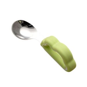 Silicone Child Spoon And Fork Set Meal Training Utensils Bowl for Baby Eating Training Cutlery Set 316L Stainless Steel