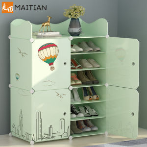 Minimalist Modern Multi-functional Wheat Field Shoe Rack Economic Type for Home Use Dustproof Large Capacity Indoor Decorative Shelving