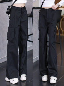 American Style Womens Workwear Pants High Waist Slim Straight Leg Trousers Narrow Version Casual Loose Fit Long Pants