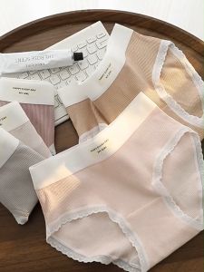 3 Pieces of pure cotton womens underwear 5A antibacterial cotton underwear baby cotton seamless pure cotton antibacterial crotch mid waist womens underwear