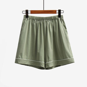 Sannie Kran Womens Ice Porcelain Cotton Shorts Mid-Waist Casual Home Yoga Sport Pants Comfortable for Summer Sleepwear