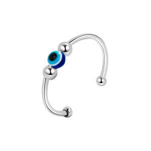 Anxiety Relief Rotating Bead Ring for Women: Demon Eye Spinning Open Ring