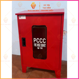 Tủ Chữa Cháy Ngoài Nhà Có Chân Mái Che - KT 500x700x220mm - Sơn Tĩnh Điện Bền Đẹp