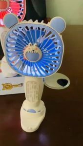 Kipas Angin Mini Portable HQ-40A Kipas Angin Genggam Karakter Kuping Lucu Kipas Mini Duduk