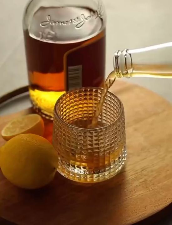 Ly Uống Rượu Đẹp, Bộ 6 Cốc Whiskey Thuỷ Tinh Sang Trọng Phong Cách Châu Âu, Đế Xoay 360 Độ