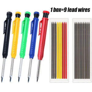 2.8mm Solid Carpenter Mechanical Pencil with Sharpener for Woodworking Construction Long Head Carpenter Pencil Stationery Tools