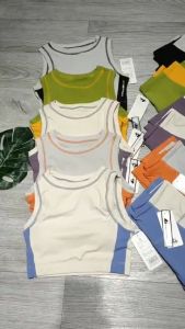 Bộ đồ tập gym yoga aerobic thể thao nữ bao gồm áo croptop kèm mút và quần dài lưng cao chất liệu thun mịn BINSPORTS BD213