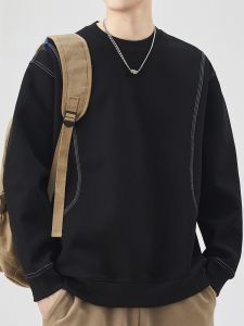 ROMON | เสื้อสเวตเตอร์คอกลมแขนยาวทรงหลวมลำลองสำหรับผู้ชาย สีสันสดใส แฟชั่นฤดูใบไม้ร่วง 2025 ของใหม่ เสื้อคลุมกันหนาวแบบสวมหัว