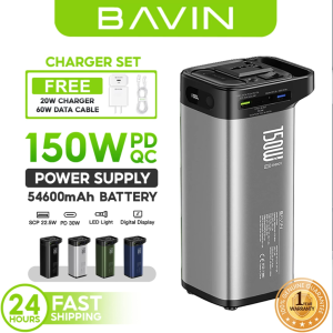 BAVIN PC021 Pro 54600mAh 150W Portable Fast-Charging Powerbank w/ Power Station 22.5W Output & Power Socket Plug