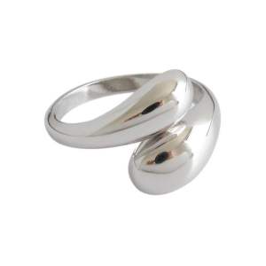 S925 Silver Cross Ring for Women Simple Geometric Waterdrop Smooth Open Finger Ring Fashionable Index Ring Trendy Jewelry