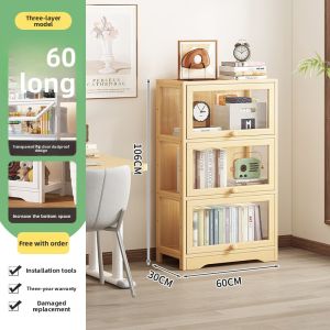 CHUJUN | Home Use Cabinet with Door Floor Standing Acrylic Door Board Wall-mounted Bookshelf Study Display Cabinet Childrens Bookshelf