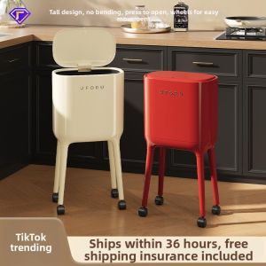 LIWAN | Elegant & Luxury Press-Open Lid Household Trash Can