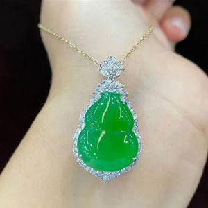Jade Pendant Myanmar Icy Green Smooth Glowing