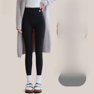 MiiOW | Quần lót nữ ấm áp mùa thu đông dày dặn có lót lông cừu ngoài trời quần cotton kẻ sọc màu đen xám mới 2025