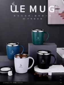 Gelas Mug Office Cup 500 ML Stainless Steel 304: Cangkir Kopi / Mug Tahan Panas & Dingin / Mug Coffee Couple / Coffee Tumbler