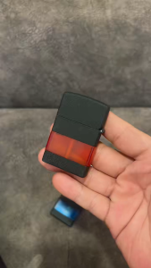 Zinc alloy lighter with transparent window flint wheel design a stylish accessory for men