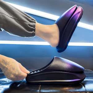 Slippers Mens Summer Outwear Shit Feeling Thick Sole Increased Lightweight Non-Slip Deodorant Closed Toe Anti-Collision Sports Beach Sandals