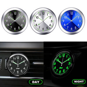 Car Mini Luminous Car Clock Automobiles Internal Stick-On Watch Mechanics Quartz Clocks Auto Ornament 40mm 43mm Digital Clock