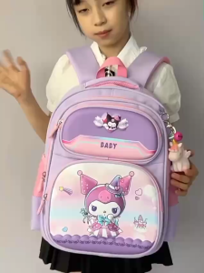 Ransel Anak Sekolah Perempuan SD Karakter Kuromi Model Baru Printing Tas Ransel Anak Kapasitas Besar Anak Sekolah Cewek Remaja Model Baru
