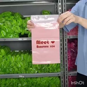 POLYMAILER ±100PCS 25x35CM PINK DENGAN PRINTING PREMIUM GLOSSY PLASTIK POLYMAILER PINK