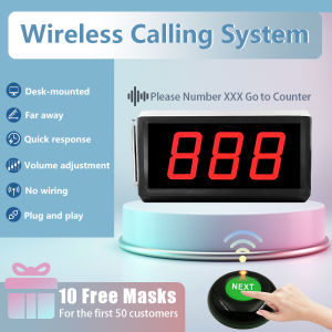 3-digital Restaurant Pager System Order Beeper Queing Number Machine Wireless Calling System for Waiter with Call Button Electric Buzzer Alarm