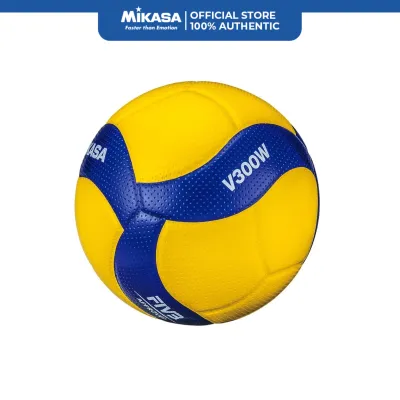Mikasa V300W VW Series Volleyball Size 5 with Super Composite Cover and 18 Panel Design (Yellow/Blue)
