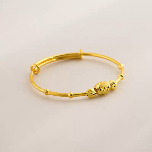 Chow Sang Sang 周生生 999.9 24K Pure Gold Chinese Gifting Collection Bead Adjustable Bangle for Tiny Size 64731K Price-by-Weight