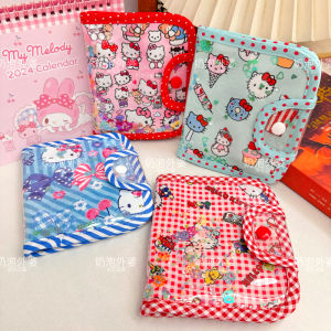 Cartoon Kitty Cat Transparent Flowing Sand Handmade Folding Wallet Document Bag Snap Button Small Bag Sanitary Napkin