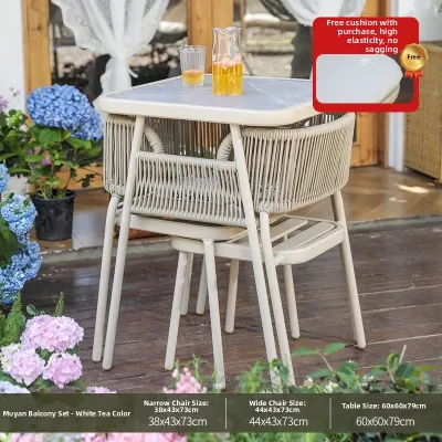 Outdoor Leisure Rattan Set Table and 2 Chairs