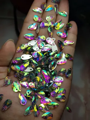payet RESIN sampanresin tipis tetes dan bulat lancip payet mote mote manik manik
