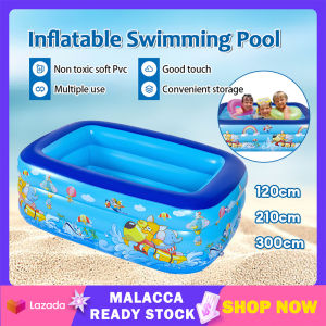 Inflatable Swimming Pool 1.1m/2.1m kolam mandi kanak kanak Kids Baby Pool Thickened Square Family Children Water Play Bathtub Outdoor Water Pool 泳池