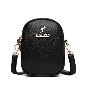 Mini Versatile Soft Leather Small Square Bag Single Shoulder Crossbody Phone Bag Simple Solid Color Zipper 2024 New Style